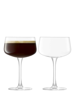 LSA International Arc Glass Champagne Saucer, Set of 2, 250ml, Clear, Clear