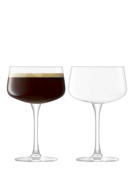 LSA International Arc Glass Champagne Saucer, Set of 2, 250ml, Clear, Clear