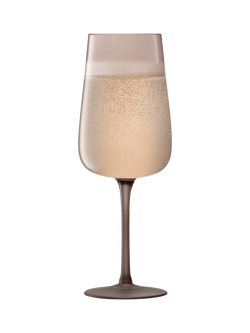 LSA International Arc Contrast Champagne Glass Flute, Set of 2, 280ml, Earth - view 2, Brown