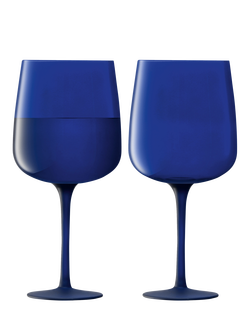 LSA International Arc Contrast Wine Glass, Set of 2, 330ml, Cobalt, Blue
