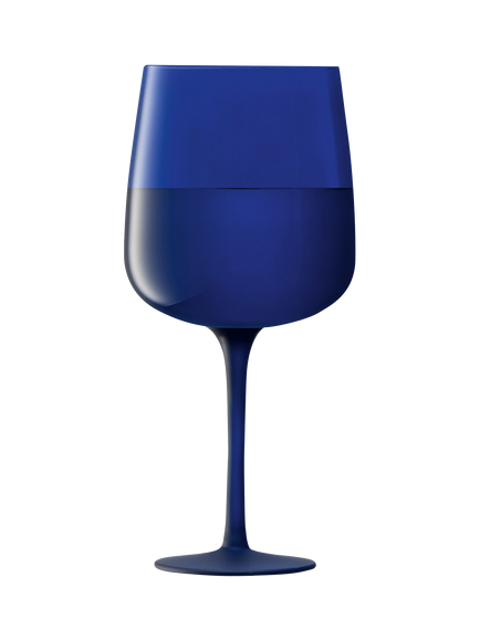 LSA International Arc Contrast Wine Glass, Set of 2, 330ml, Cobalt - view 2, Blue