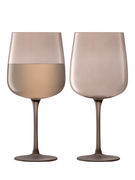 LSA International Arc Contrast Wine Glass, Set of 2, 330ml, Earth, Brown