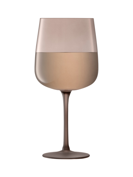 LSA International Arc Contrast Wine Glass, Set of 2, 330ml, Earth - view 2, Brown