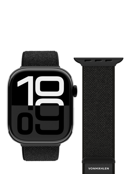 Vonmählen Fitness Loop 2 for Apple Watch 44mm/45mm/46mm/49mm, Black, Black