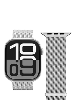 Vonmählen Milanese Loop 2 for Apple Watch 40mm/41mm/42mm, Silver, Silver