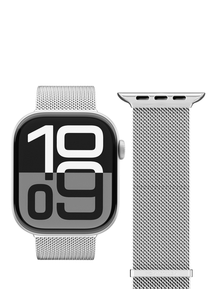 Vonmählen Milanese Loop 2 for Apple Watch 40mm/41mm/42mm, Silver, Silver