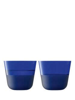 LSA International Arc Contrast Glass Tumbler, Set of 2, 260ml, Cobalt, Blue