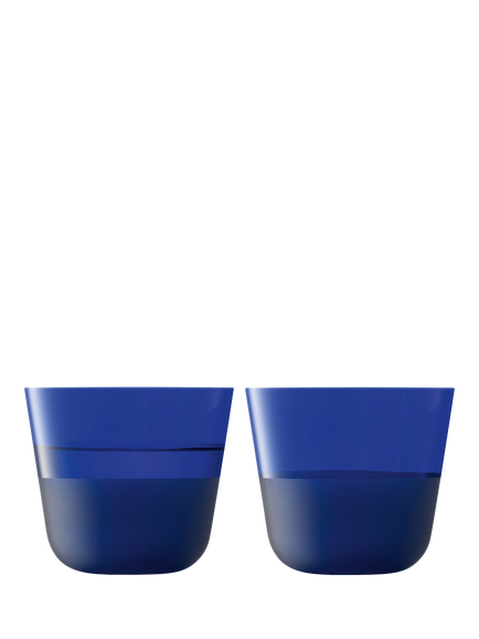 LSA International Arc Contrast Glass Tumbler, Set of 2, 260ml, Cobalt, Blue