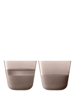 LSA International Arc Contrast Glass Tumbler, Set of 2, 260ml, Earth, Brown