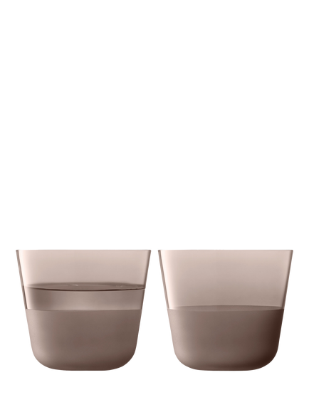 LSA International Arc Contrast Glass Tumbler, Set of 2, 260ml, Earth, Brown