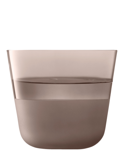 LSA International Arc Contrast Glass Tumbler, Set of 2, 260ml, Earth - view 2, Brown