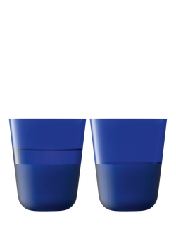 LSA International Arc Contrast Glass Tumbler, Set of 2, 380ml, Cobalt, Blue
