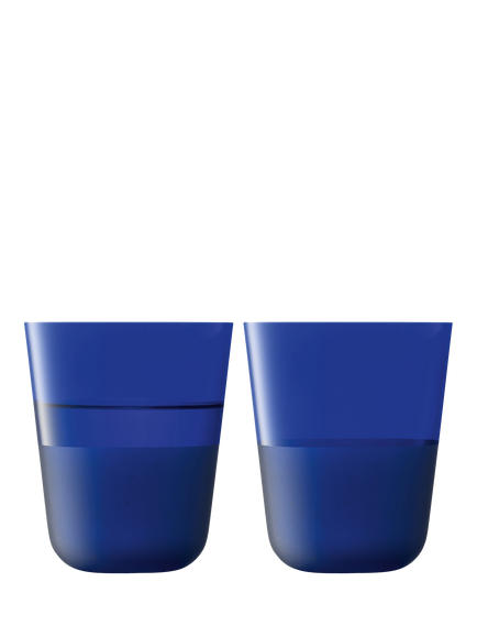 LSA International Arc Contrast Glass Tumbler, Set of 2, 380ml, Cobalt, Blue