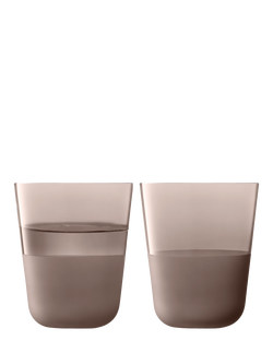 LSA International Arc Contrast Glass Tumbler, Set of 2, 380ml, Earth, Brown