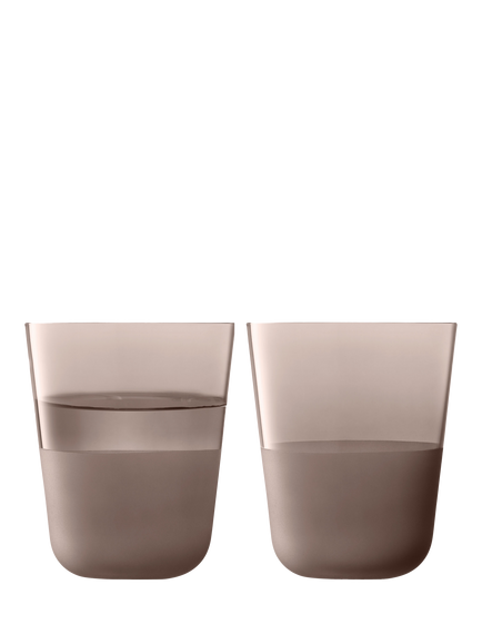 LSA International Arc Contrast Glass Tumbler, Set of 2, 380ml, Earth, Brown