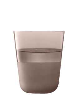LSA International Arc Contrast Glass Tumbler, Set of 2, 380ml, Earth - view 2, Brown