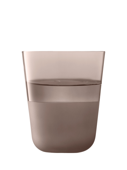 LSA International Arc Contrast Glass Tumbler, Set of 2, 380ml, Earth - view 2, Brown