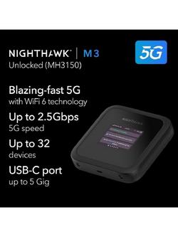 Netgear Nighthawk M3 5G Mobile Hotspot Router, Black - view 2, Black