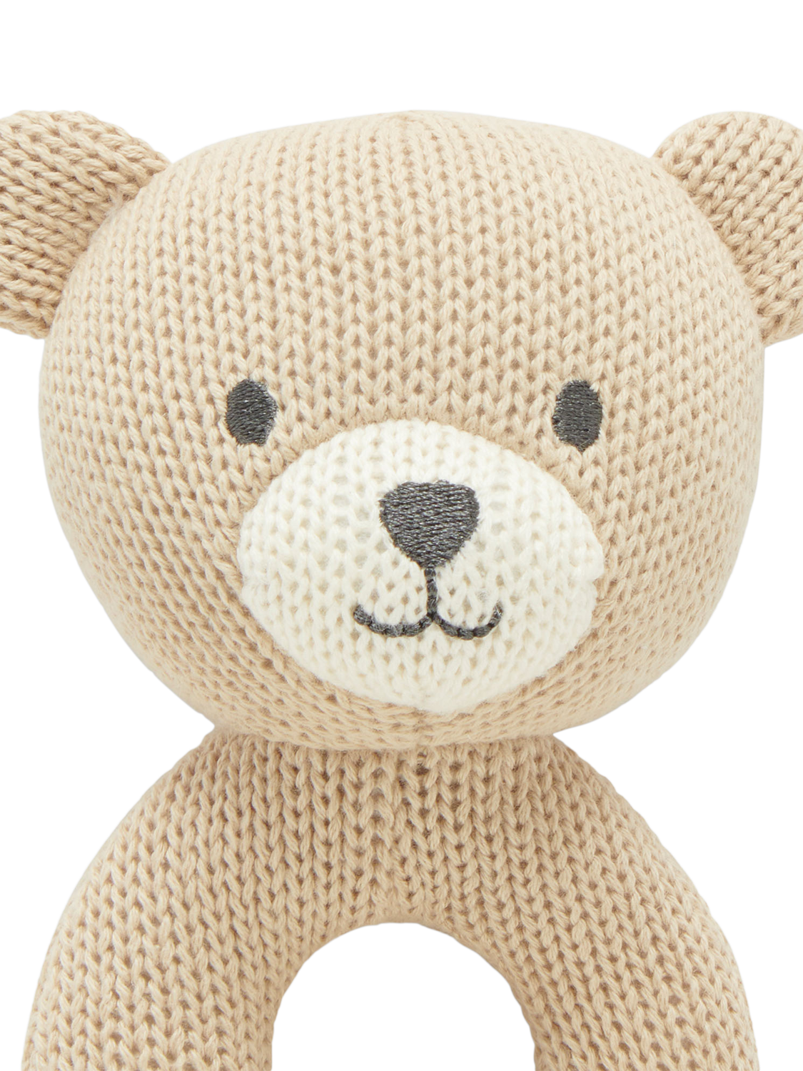 Product image 2 of 2, which shows Purebaby Knitted Bear Rattle, Wheat Bear