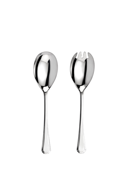 Arthur Price Grecian Stainless Steel Spoon & Fork Salad Server Set, Silver