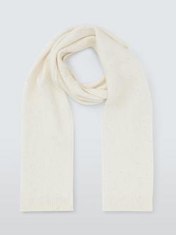 John Lewis Sequin Cashmere Blend Scarf, Ivory - view 2, Ivory