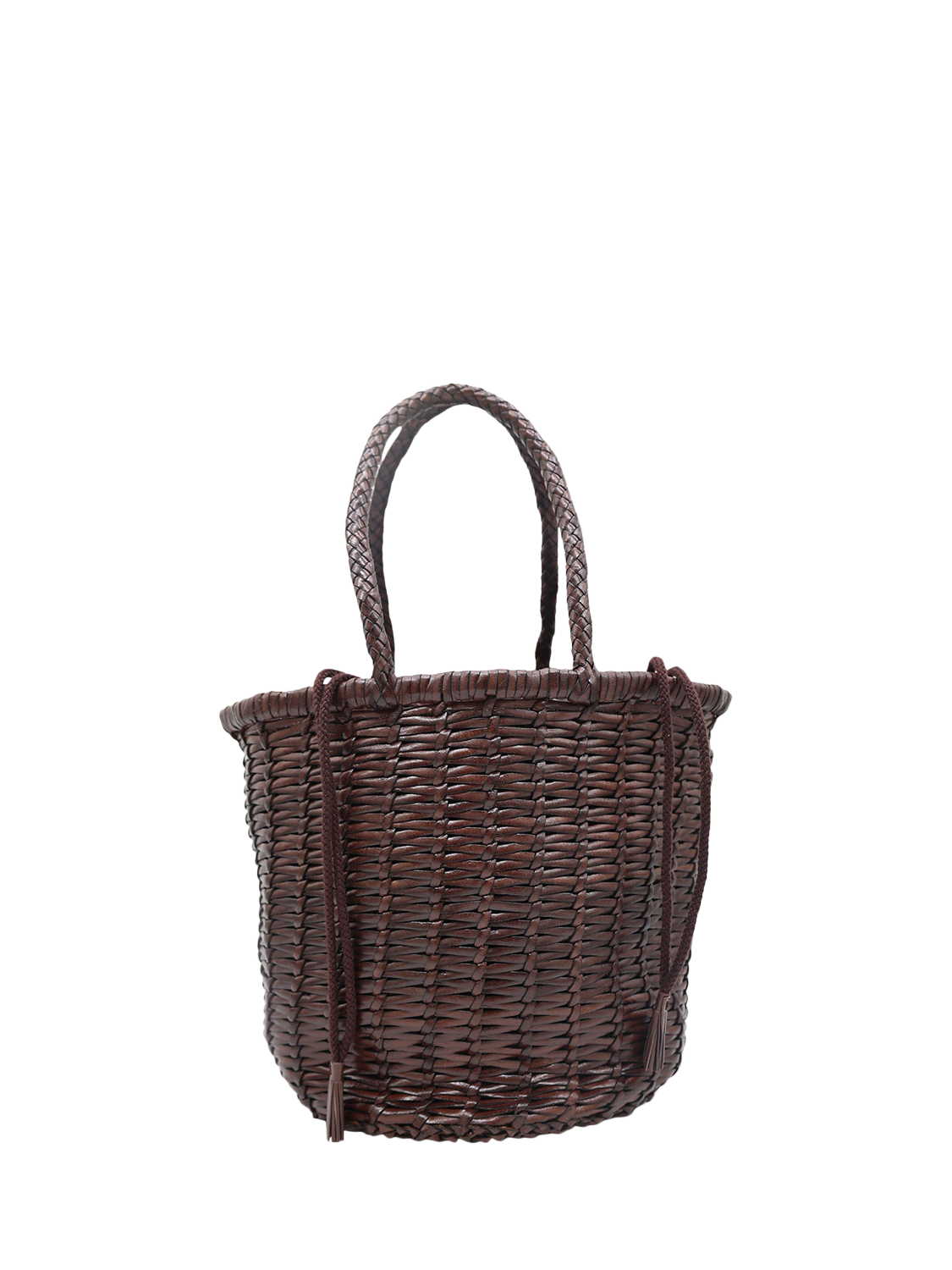 Product image 1 of 3, which shows Dragon Diffusion Lina Large Leather Bucket Bag, Dark Brown