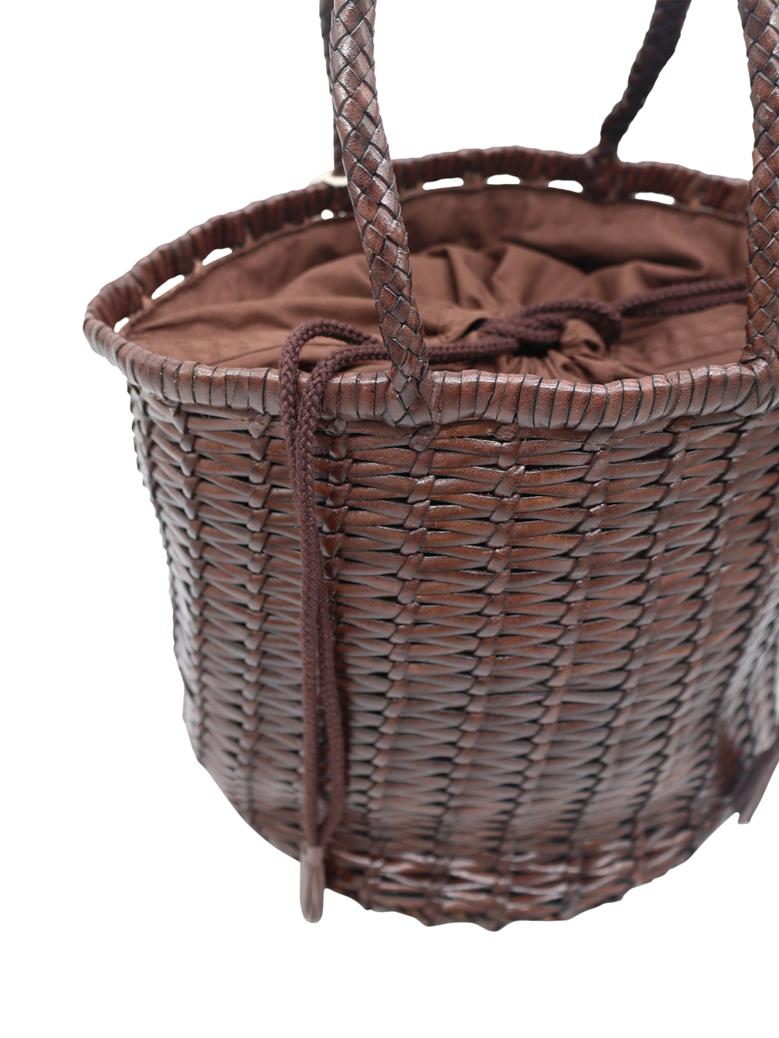 Product image 2 of 3, which shows Dragon Diffusion Lina Large Leather Bucket Bag, Dark Brown