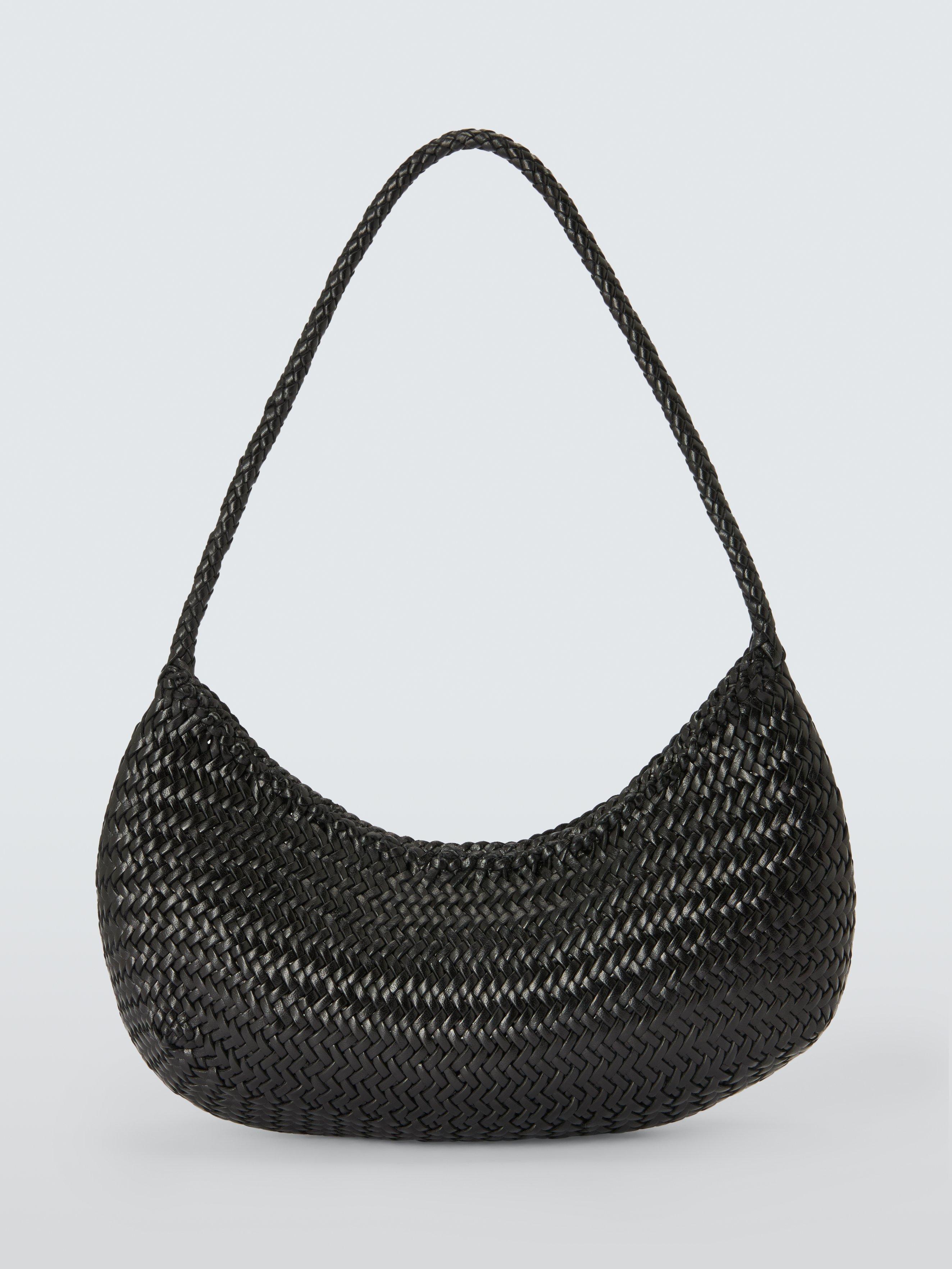 Product image 1 of 4, which shows Dragon Diffusion Nova Luna Moon Leather Shoulder Bag, Black