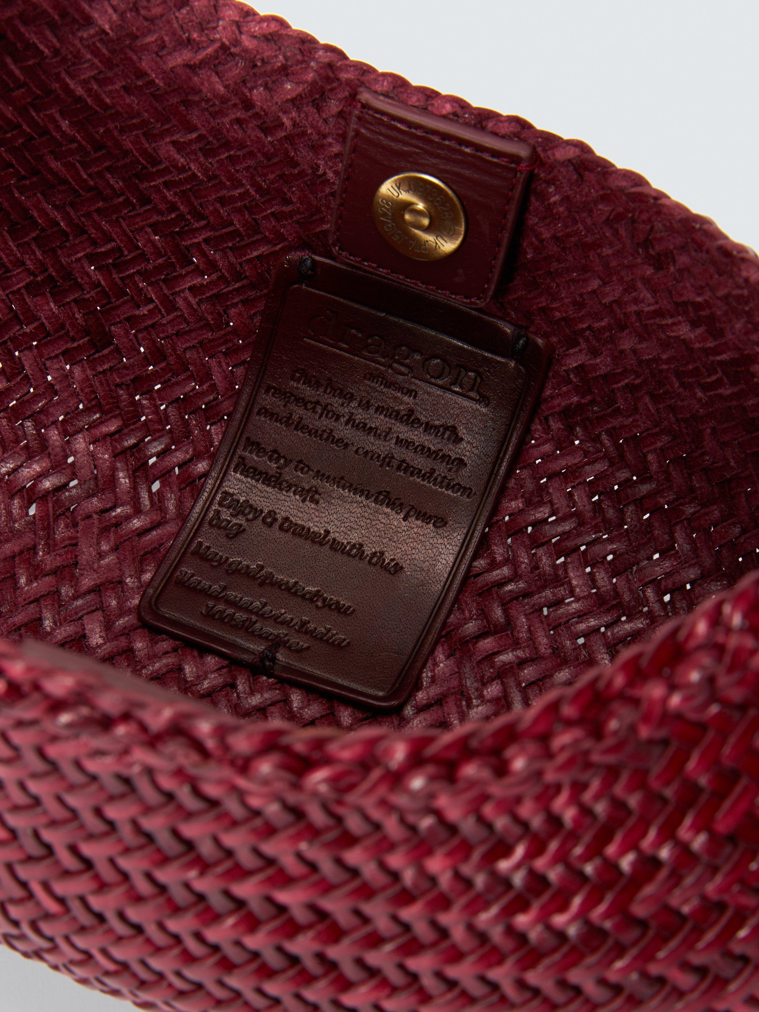 Product image 3 of 4, which shows Dragon Diffusion Nova Luna Moon Leather Shoulder Bag, Bordo