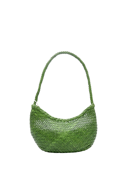 Dragon Diffusion Nova Luna Handmade Leather Shoulder Bag, Leaf Green