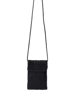 Dragon Diffusion Leather Crossbody Phone Bag, Black