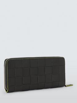 Dragon Diffusion Woven Leather Zipped Purse - view 2, Black