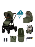 Cosatto Giggle 4 Pushchair, Carrycot, Accessories and Tote i-Size Baby Car Seat with Base Bundle