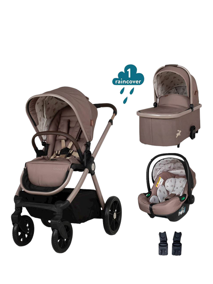 Cosatto Giggle 4 Pushchair, Carrycot and Tote i-Size Baby Car Seat Bundle, Lollop