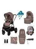 Cosatto Giggle 4 Pushchair, Carrycot, Accessories and Tote i-Size Baby Car Seat with Base Bundle, Lollop