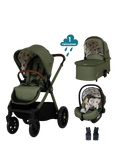 Cosatto Giggle 4 Pushchair, Carrycot and Tote i-Size Baby Car Seat Bundle, Hoglet