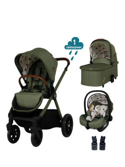 Cosatto Giggle 4 Pushchair, Carrycot and Tote i-Size Baby Car Seat Bundle, Hoglet