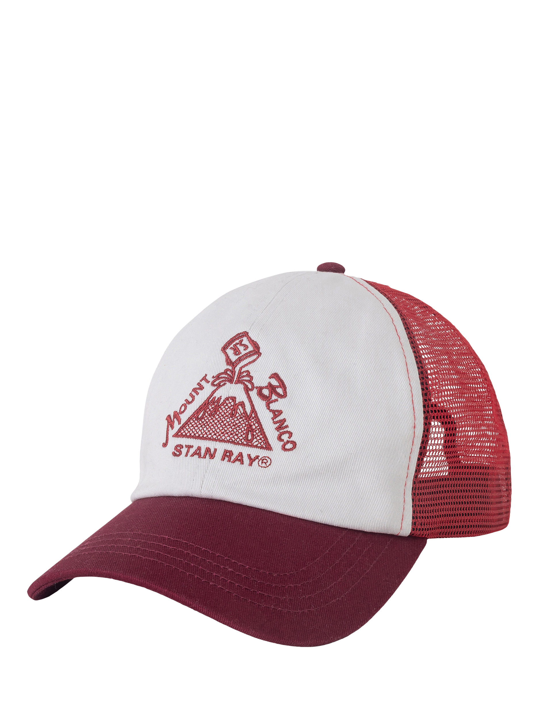 Product image 1 of 2, which shows Stan Ray Mount Blanco Mesh Trucker Cap, Dark Red