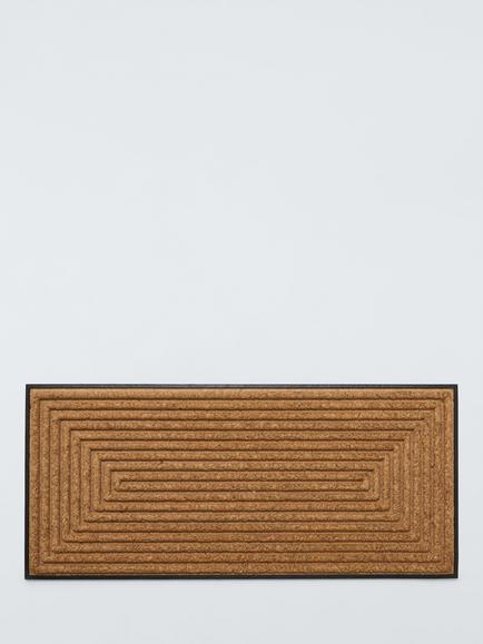 John Lewis Diamond Scraper Door Mat, Black / Brown