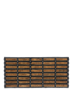 John Lewis Rubber Coir Scraper Door Mat, Black, Black