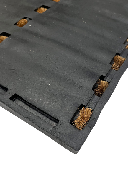 John Lewis Rubber Coir Scraper Door Mat, Black - view 2, Black