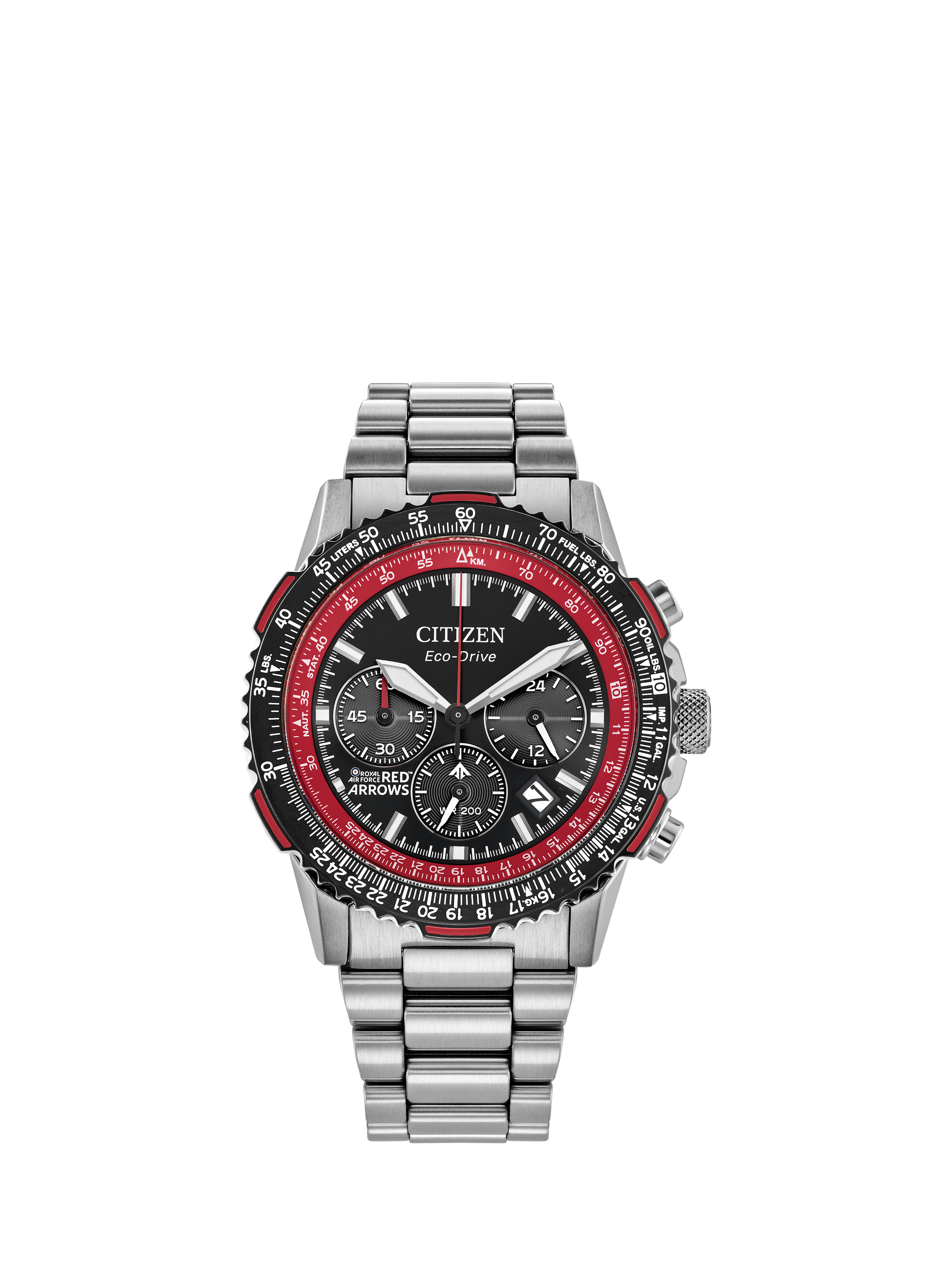 Product image 1 of 10, which shows Citizen CA4666-56E Men's Red Arrows Bracelet Strap Watch, Black