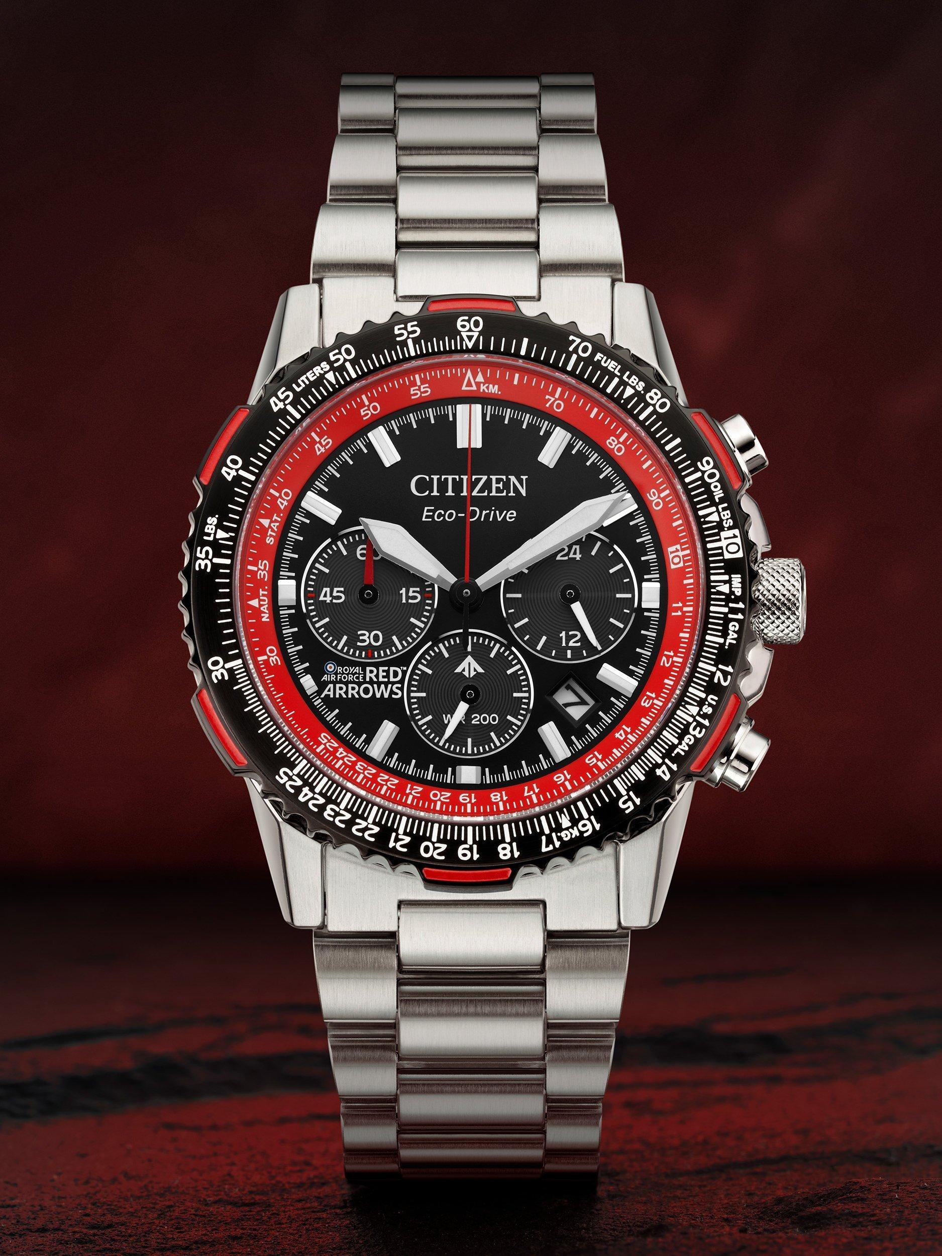 Product image 4 of 10, which shows Citizen CA4666-56E Men's Red Arrows Bracelet Strap Watch, Black