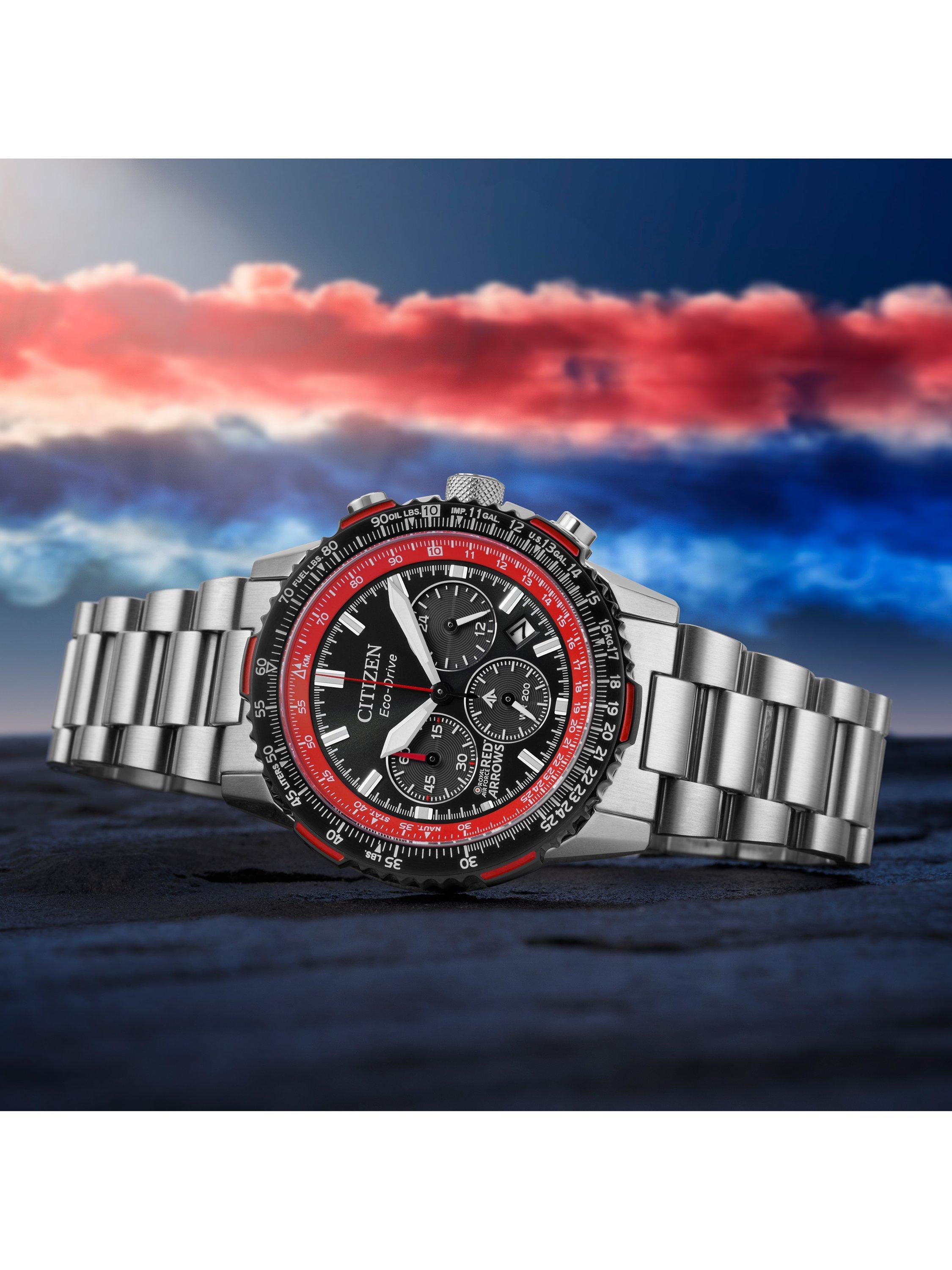 Product image 6 of 10, which shows Citizen CA4666-56E Men's Red Arrows Bracelet Strap Watch, Black
