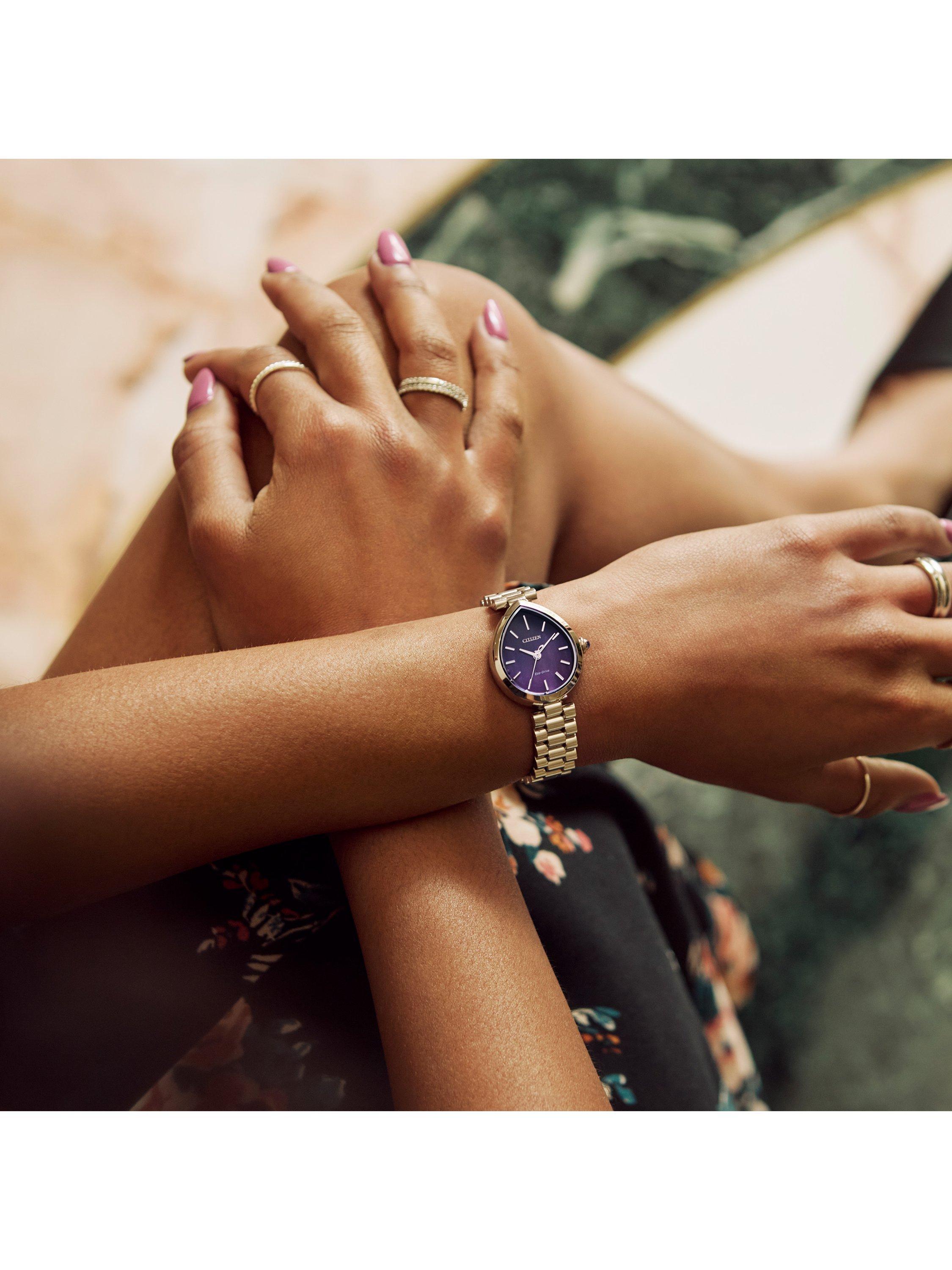 Citizen EM1200-55X Women's Rainell Bracelet Strap Watch, Purple