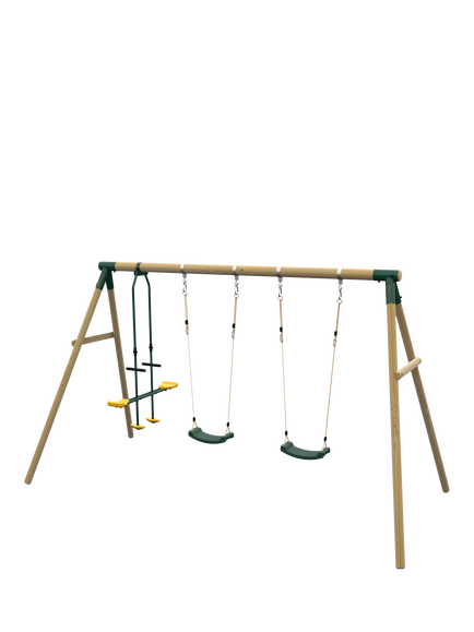 Plum Colobus Wooden Swing Set, Multi