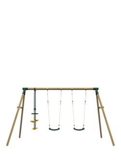 Plum Colobus Wooden Swing Set - view 2, Multi
