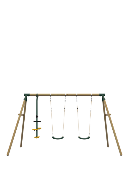 Plum Colobus Wooden Swing Set - view 2, Multi