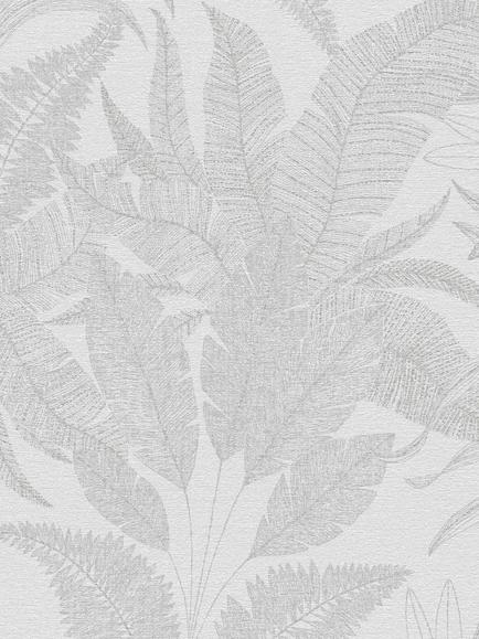 Galerie Botanical Leaves Wallpaper, Silver Grey
