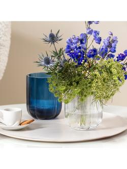 Villeroy & Boch Fleur Glass Vase, H15cm, Clear - view 2, Multi White